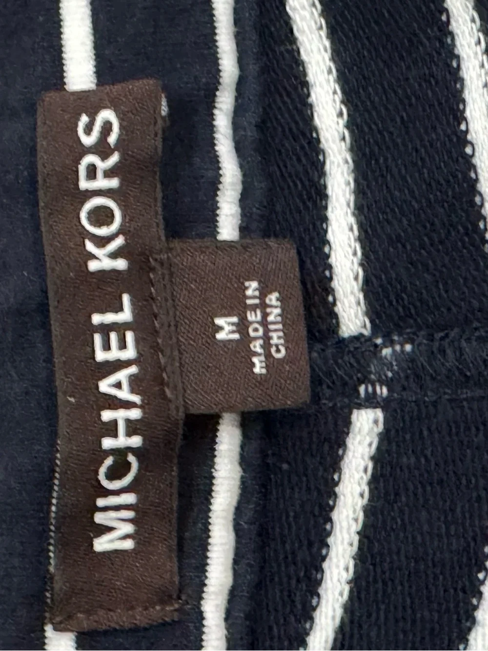Michael Kors Navy White Striped Knit Shorts Size M Soft Stretch Lounge